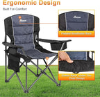 Romswi Oversized Camping Chairs, Heavy Duty Support 500 LBS, Padded Back & Arm - Image 8