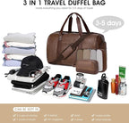 Wogarl 3PCS Faux Leather Weekender Bag - Image 3