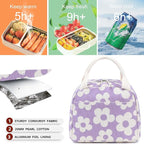 Bluboon Lunch Bag for Women Men Cute Corduroy Lunch Tote Bags Reusable - Image 5