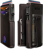 Men Wallet, with Money Clip Coins Pocket ID Window, Slim Front Pocket RFID by Miyozi