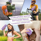 610ml Collapsible Water Bottles Upgrade Foldable Water Bottle BPA Free Reusable - Image 8
