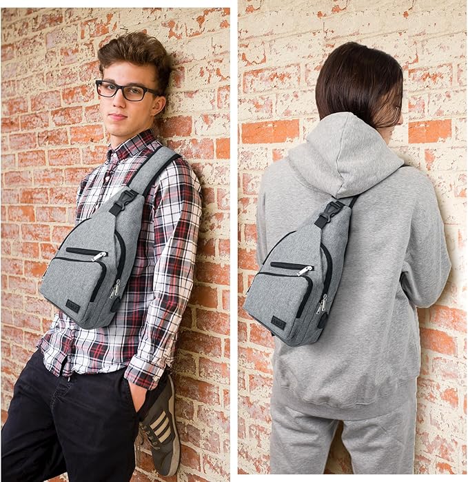 AMJ Crossbody Sling Bag Men Women, Casual Shoulder Backpack, Chest Daypack - Image 6