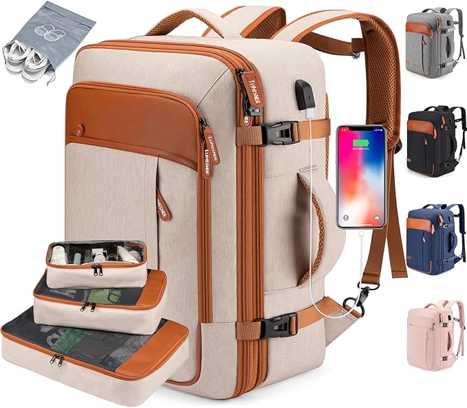 Travel Laptop Backpack, 42L Carry on Luggage, Flight Approved Expandable by BAGPARKK