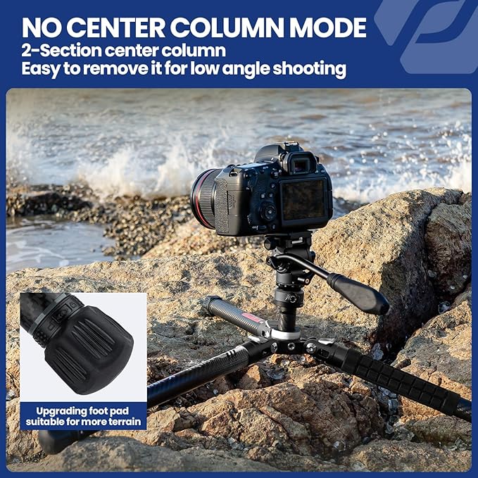 Fotopro Carbon Fiber Tripod 2.3lbs Ultralight 62 Inch Portable Travel Video - Image 6