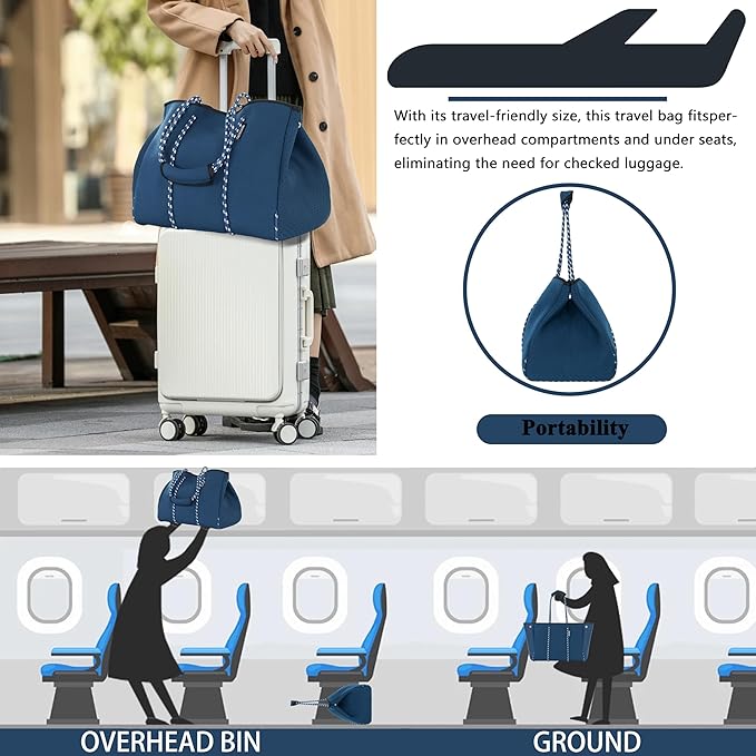 QOGiR Neoprene Multipurpose Beach Bag Tote - Image 7