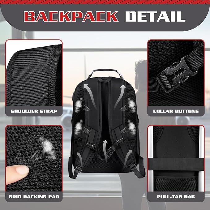 Extra Large Backpack, Travel Backpack, 17.3 Laptop In - Image 4