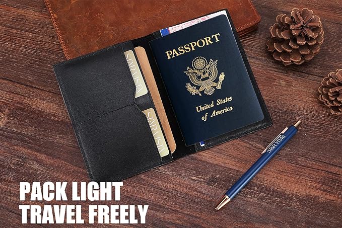 STAR VISTA Albatross Leather Travel Passport Holder, Minimalist Design - Image 5