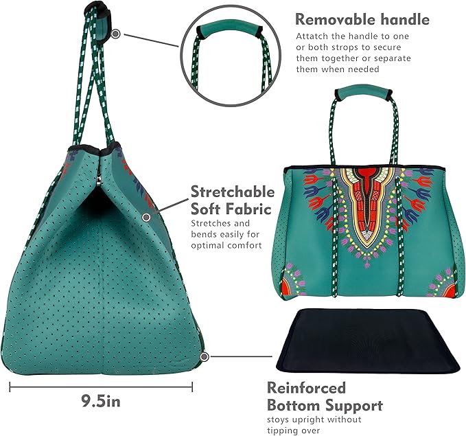 QOGiR Neoprene Multipurpose Beach Bag Tote - Image 6