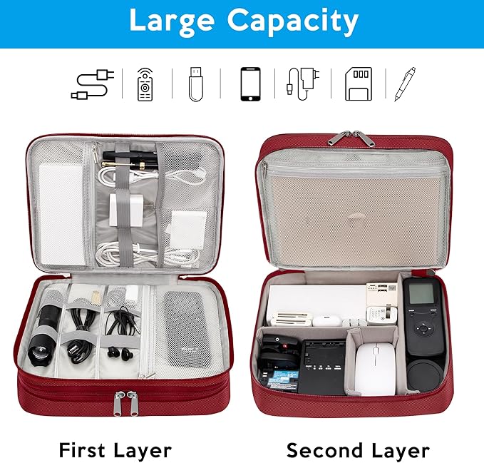 Electronic Organizer Travel Case, Travel Cord Organizer Case Portable - Image 7