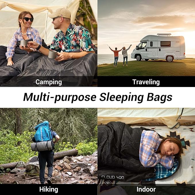KingCamp Sleeping Bag for Adults, Cold Weather & Warm XL Big and Tall Flannel - Image 8