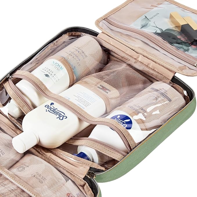 NISHEL Large Double Layer Travel Makeup Bag Women, Cosmetic Case, Organizer - Image 6