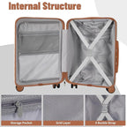 Lightweight Luggage with Spinner Wheels & YKK Zipper, 3-Piece Suitcase ABS+PC - Image 5