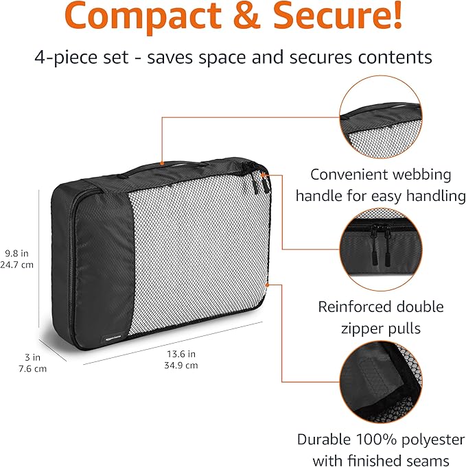 Amazon Basics Lightweight Packing Cubes Travel Organizer Set - Image 3