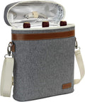 3 Bottle Insulated Wine Tote Carrier Bag, Portable Travel Padded Wine Cooler by ZORMY