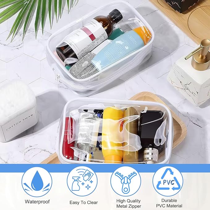 12 Pieces Clear Cosmetic Bag, PVC Waterproof Makeup Bags - Image 6