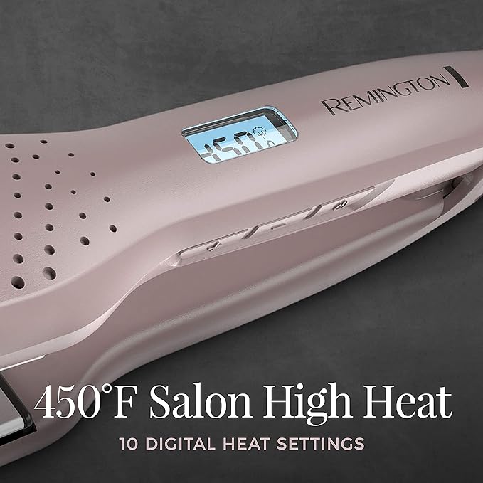 Remington Wet2Straight Hair Straightener/Flat Iron,450°F Salon High Heat,1 3/4" Inch Plates,Mauve,(Pack of 2)