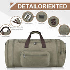 Felipe Varela 60L Duffle Bag for Men, Large Expandable Canvas Duffel Bag for - Image 7