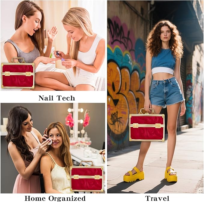 Makeup Train Case, Portable Makeup Case - Image 5