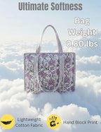 Cotton Quilted Tote Bag for Women – Large Beach & Travel Tote - Image 3