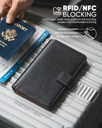 VULKIT Passport Holder with Airtag Holder RFID Blocking Passport Wallet Travel - Image 3