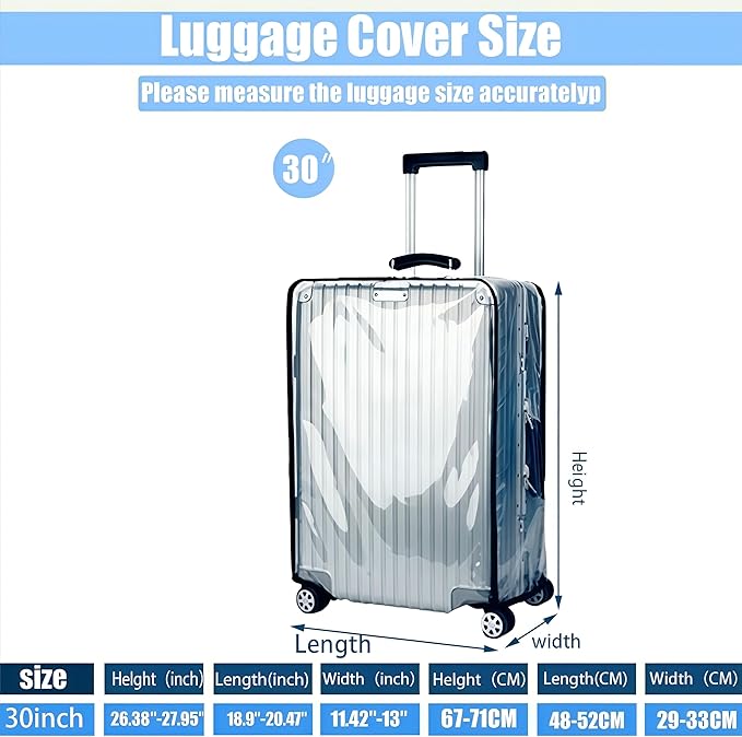 30 Inch Suitcase Cover for Luggage, 1.5mm Thickness Clear Luggage Covers for - Image 2