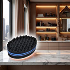 Black Magic Barber Sponge Brush Curl Twist Hair Sponge Big Holes Double-Sided Comb Twist Hair Wave Brush Afro Curling Coil Care Tool Dreads Locking Suitable For Curly Hair Brushes Styling Tools