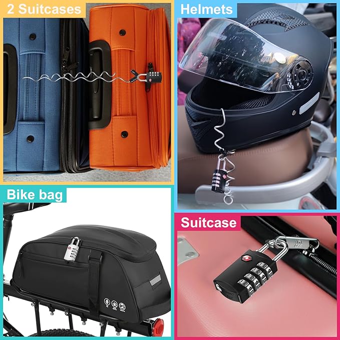 ZHEGE Luggage Lock, TSA Approved Travel Lock, 4 Digit Combination Padlock - Image 6
