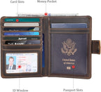 Polare Luxury RFID Blocking Leather Passport Holder Travel Wallet - Image 6