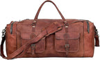 Leather Duffle Bag for Men Luggage Handmade Travel Bag Carry On Luggage - Image 2