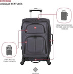 SwissGear Sion Softside Expandable Luggage, Dark Grey, 2-Piece Set - Image 3