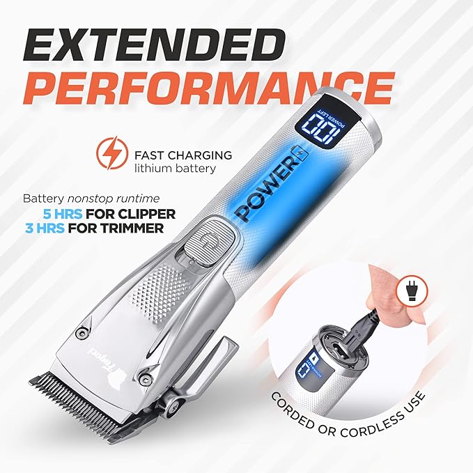 Fagaci Professional Hair Clippers for Men and Neck Duster Set, Barber Clippers for Hair Cutting, Cordless Hair Clippers and Trimmers Set, Maquina de Cortar Cabello, Haircut Barber Kit