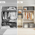 GoMaihe Clothes Storage Bins Metal Frame: 3-Pack Compact Stackable Closet - Image 7