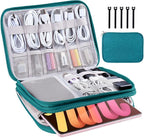 Electronics Organizer, Travel Cable Organizer Bag, Water Resistant Double by CNPOP