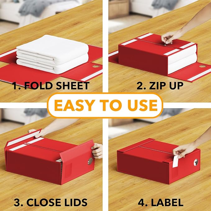 SpaceAid 3 Pack Bed Organizers and Storage, Foldable Sheet Organizer - Image 3