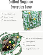 Cotton Quilted Tote Bag for Women – Large Beach & Travel Tote - Image 2