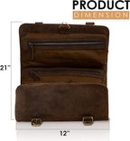 KomalC Premium Buffalo Leather Hanging Toiletry Bag Travel Dopp Kit - Image 3
