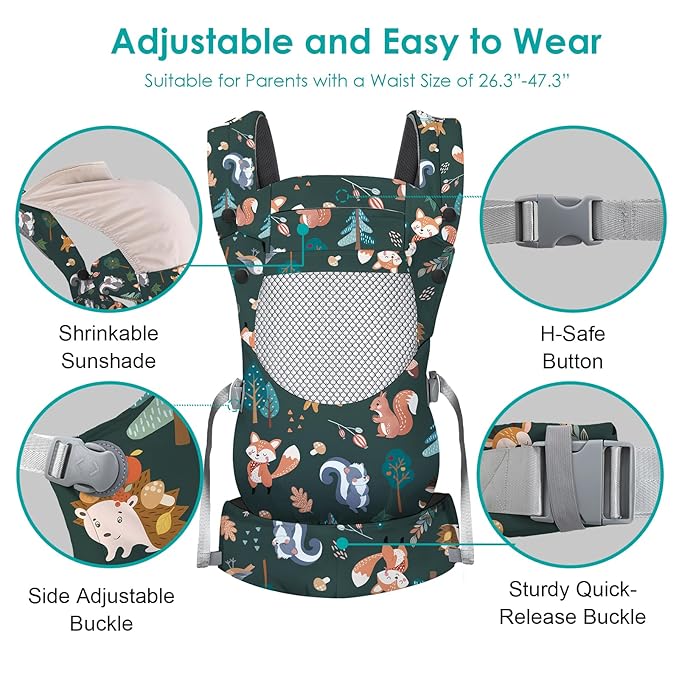 Newborn Baby Front Carrier Backpack, Toddler Baby Body Carrier, 7-66 Lbs - Image 4