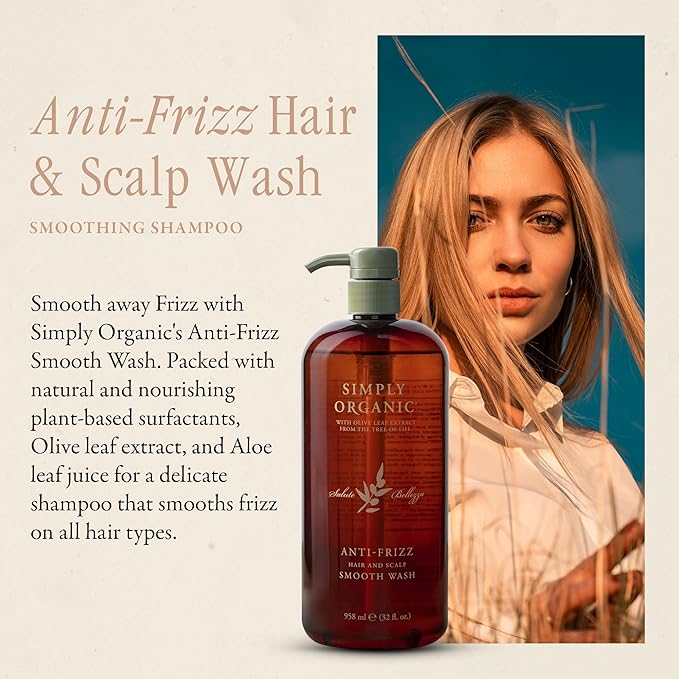 SIMPLY ORGANIC Frizz Control Hair Shampoo Scalp Wash Made in Italy, All Natural - Image 2