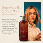 SIMPLY ORGANIC Frizz Control Hair Shampoo Scalp Wash Made in Italy, All Natural - Image 2