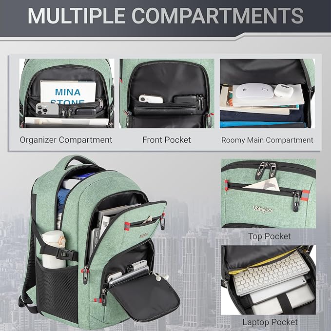 40L Expandable Laptop Backpack, Anti-thief Travel Backpack - Image 2