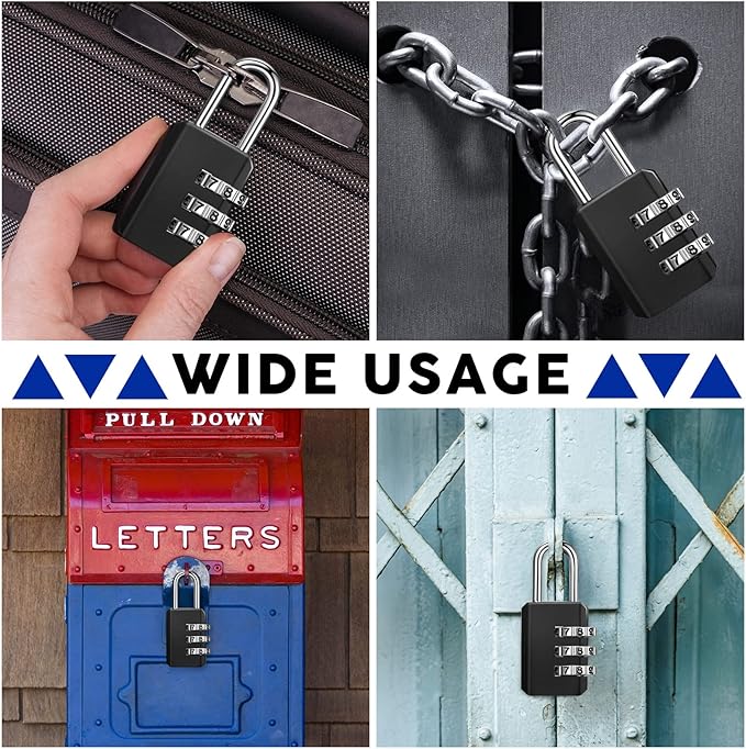 Chumia 50 Pack 3 Digit Combination Lock Small Combo Locks Waterproof Luggage - Image 7