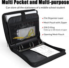 SUNEE Zippered Binder Bag with Handle, 2-Inch 3-Ring O-Ring, 500-Sheet Capacity - Image 3