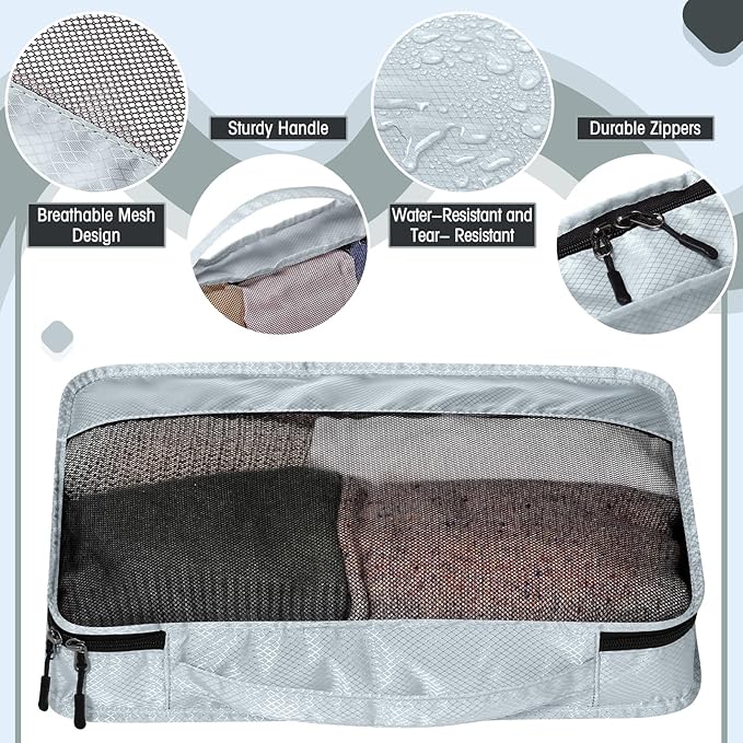 5 Pcs Packing Cubes for Suitcase Large Travel Cubes Carry on Luggage Organizer - Image 3