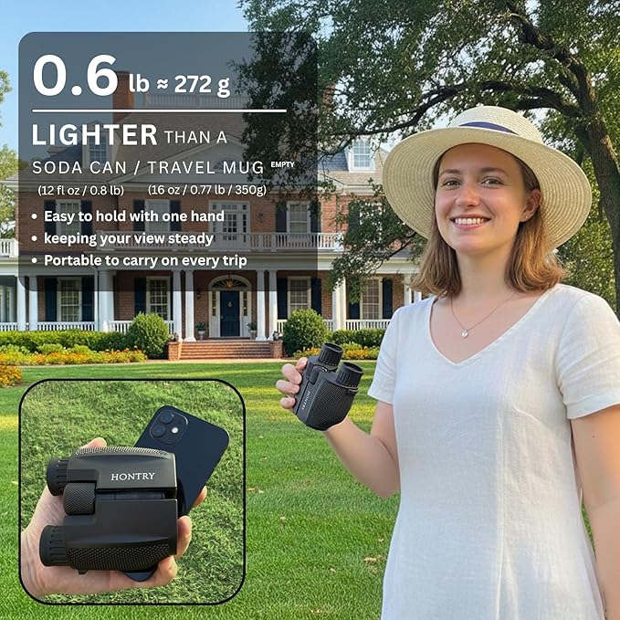Hontry Binoculars for Adults and Kids, 10x25 Compact Binoculars for Bird - Image 5