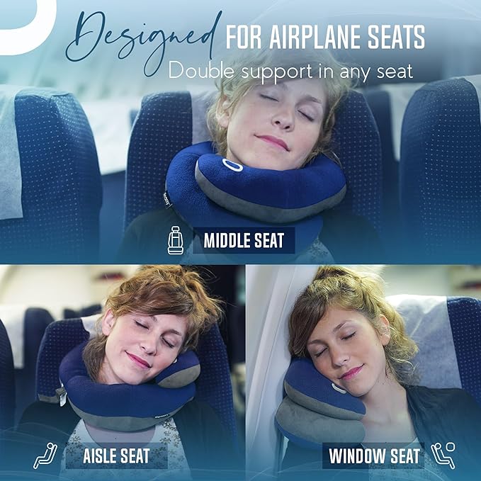 BCOZZY Travel Neck Pillow for Airplane – Patented Double Support for Head - Image 5