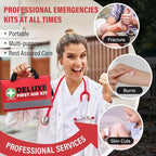 380 Pieces Deluxe First Aid Kit Compact Trauma Medical Kits - Image 2