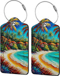 Seaside Town 2-Pcs Premium Leather Tags by Unknown