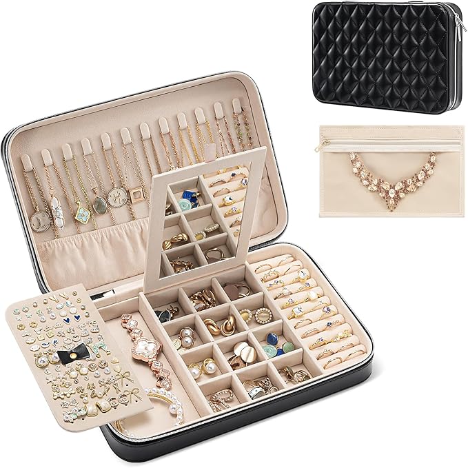 Lolalet Travel Jewelry Case for Women, Travel Jewelry Organizer Box by Lolalet
