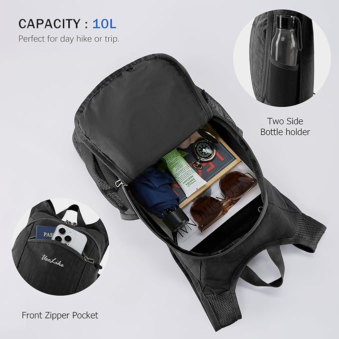 10L Small Hiking Backpack Travel Daypack Lightweight Packable Back Pack - Image 5