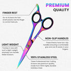Professional Hair Cutting Scissors - Krisp Beauty Barber Scissors Stainless Steel 7” Salon Hair Scissors Razor Edge Sharp Blades Shears for Men Beard Mustache Women Kids Pets Haircut All Purpose Shear